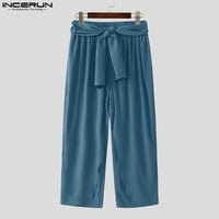 Fashion INCERUN Summer Spring Men Casual Pants Harem Pant Pleated Long Trousers Streetwear Oversize Men's Clothing S-5XL