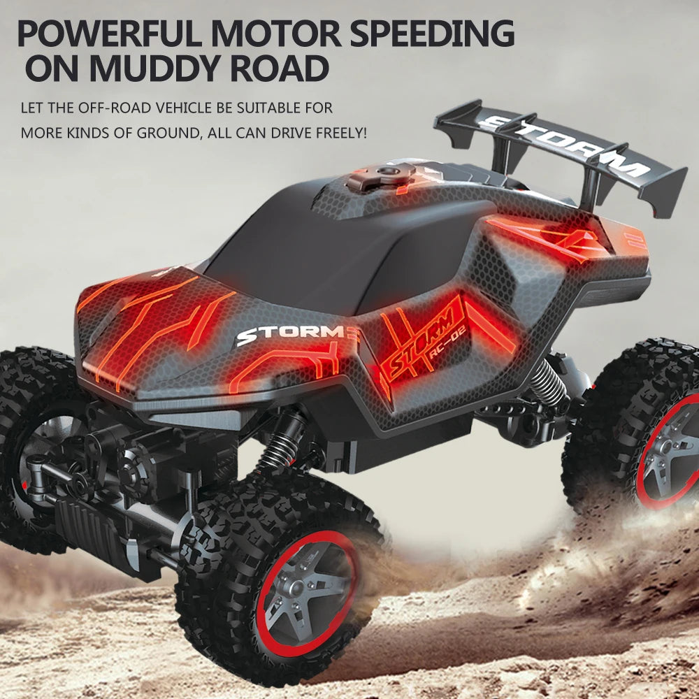 1:16 RC Car  2.4G Four Wheel Drive High-Speed Remote Control Drift Racing Car With LED Lights 4WD RC Car Model Toys for Boys Kid