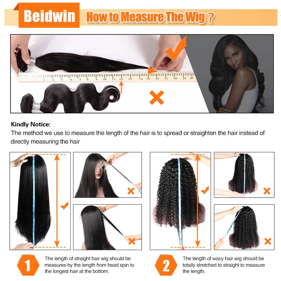 180 Density Straight Glueless Wigs Human Hair Lace Wig 13x4 Lace Front Human Hair Wig 4C Kinky Edges Hairline Wigs For Women