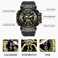 SMAEL Sport Watch for Men Waterproof Wristwatches Student Dual Display Digital Multi-function Stopwatch Clocks 8065 Male Watches