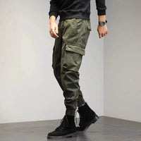 Men's Winter Snow Warm Thermal Plush Cargo Pants Comfortable Elastic Waist Casual Trousers Trend Versatile Concise Outside Pants