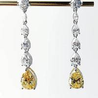 OEVAS 16.98cttw Moissanite Diamond Stud earrings Lab Grown 9*13mm Papalacha Drop Earrings For Women Sparkling Party Fine Jewelry