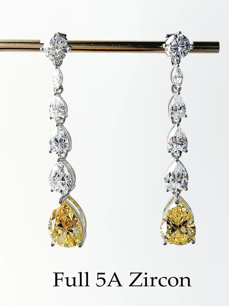 OEVAS 16.98cttw Moissanite Diamond Stud earrings Lab Grown 9*13mm Papalacha Drop Earrings For Women Sparkling Party Fine Jewelry