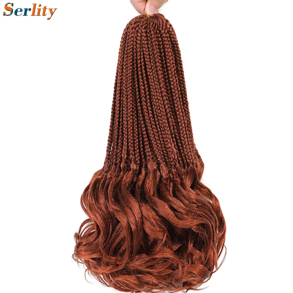 French Curl Crochet Braids 14 Inch Kid-Friendly Goddess Box Braids with Bouncy Curly Ends French Curls Braiding Hair for Women