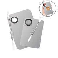 Makeup Mixing Palette Foundation Lipstick Eye Shadow Stainless Steel Mixer Palette with Spatula Mixing Stick Beauty Tools Nail-A