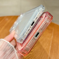 Card Slot Pocket Phone Cases For iPhone 17 17Air Air 17Pro Pro Max 17ProMax Shockproof Transparent Silicone Soft TPU Cover Capa