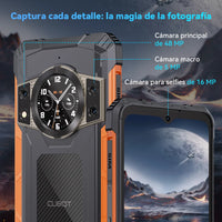 Cubot Kingkong Ace 2, Ultra-Thin and Robust Smartphone with Android 14, 16 Gb Ram (6 Gb + 10 Gb Expandable), 128 Gb Rom, 6.56 Inch and 90 Hz Screen, Nfc, 5100 Mah Battery, 4g Cell Phone