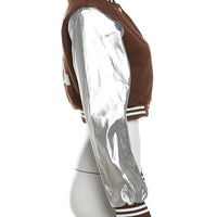 Kliou Letter Shape Patchwork Coats Women Casual Classic Panelled Long Sleeve Single Breasted Croped Jacket Female Street Outwear