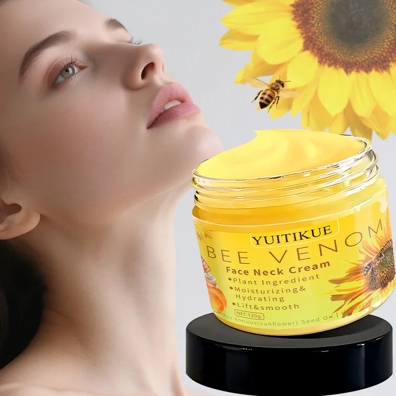 YUITIKUE Bee Venom Face & Neck Cream 120g - Plant-Based Formula, Moisturizing & Lifting, Fast Absorption, Day & Night Care
