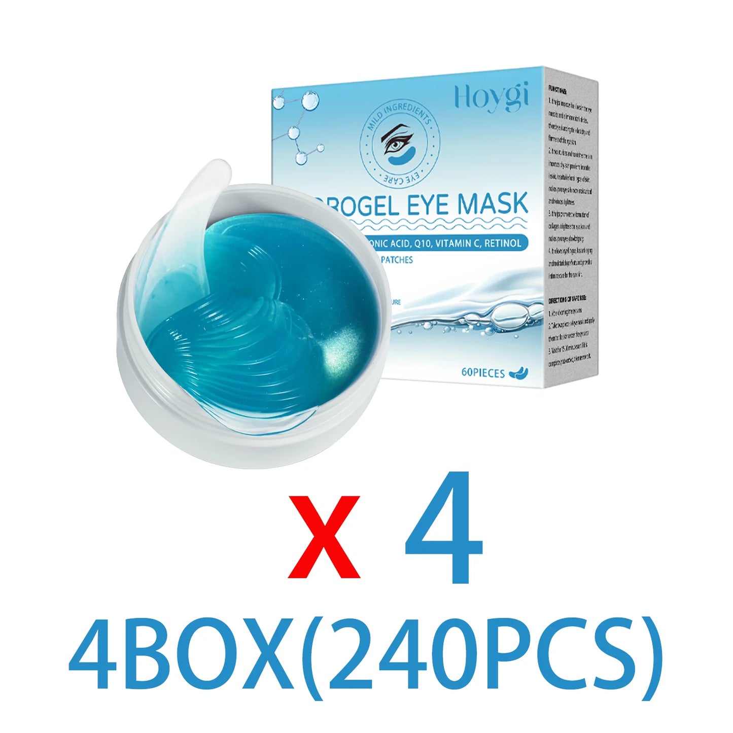 Eye Patches Dark Circles Puffiness with Hydrating Gel Technology Soothing Fine Lines Care for Sensitive Dry Skin Women 60 Pcs