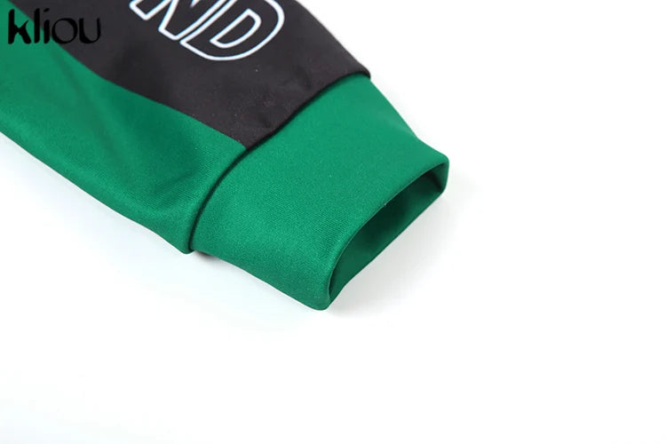 Cutenew Panelled Feather Women Coats New Letter Print Patchwork Buttons Full Sleeve Zip-up Crop Jackets Female Street Outwear