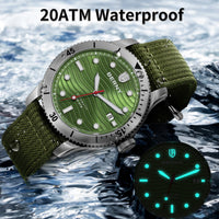 BERNY Top Automatic Diver Watch for Men PT5000 Movement 20ATM Waterproof Luminous Sapphire Lens Sport Swimming Diving Watch Men