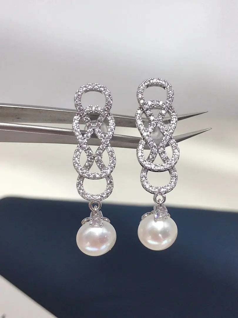 Freshwater Pearl Earring Celebrity Style Premium Jewelry Inlaid Sparkling Zircon Entangle Banquet Elegant Wedding Gift For Woman