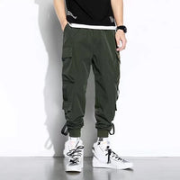 Classic Design Multi Pocket Cargo Pants, Men's Casual Loose Fit Drawstring Cargo Pants/Joggers For Spring Summer Outdoor
