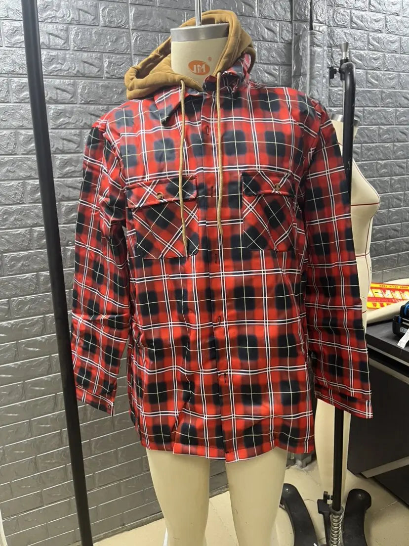 Men's brand winter jacket, casual long-sleeved loose-fitting hooded jacket, high-quality design, warm coat with fashionable hood