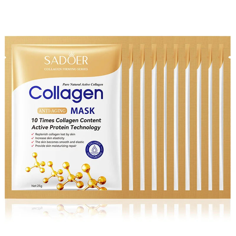 30pcs SADOER Collagen Anti-aging Face Mask Moisturizing Anti-Wrinkle Brightening skincare Sheet Facial Masks Skin Care