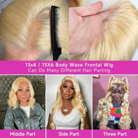 250% Lace Frontal Wig 613 Blonde 13x4 13x6 Body Wave Lace Front Wig Preplucked Brazilian Lace Front Human Hair Wig 28 32 38 Inch