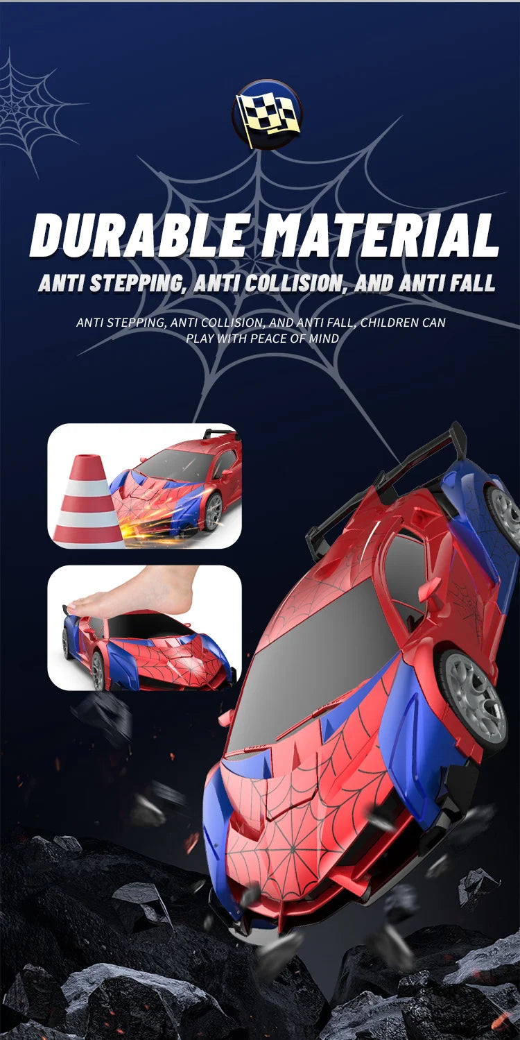 1:18 RC Transforming Car Robot Toy, LED Lights, 2.4GHz Drift Racing Vehicle, One-Button Transform, Rechargeable, 360° Rotation