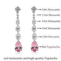 OEVAS 16.98cttw Moissanite Diamond Stud earrings Lab Grown 9*13mm Papalacha Drop Earrings For Women Sparkling Party Fine Jewelry