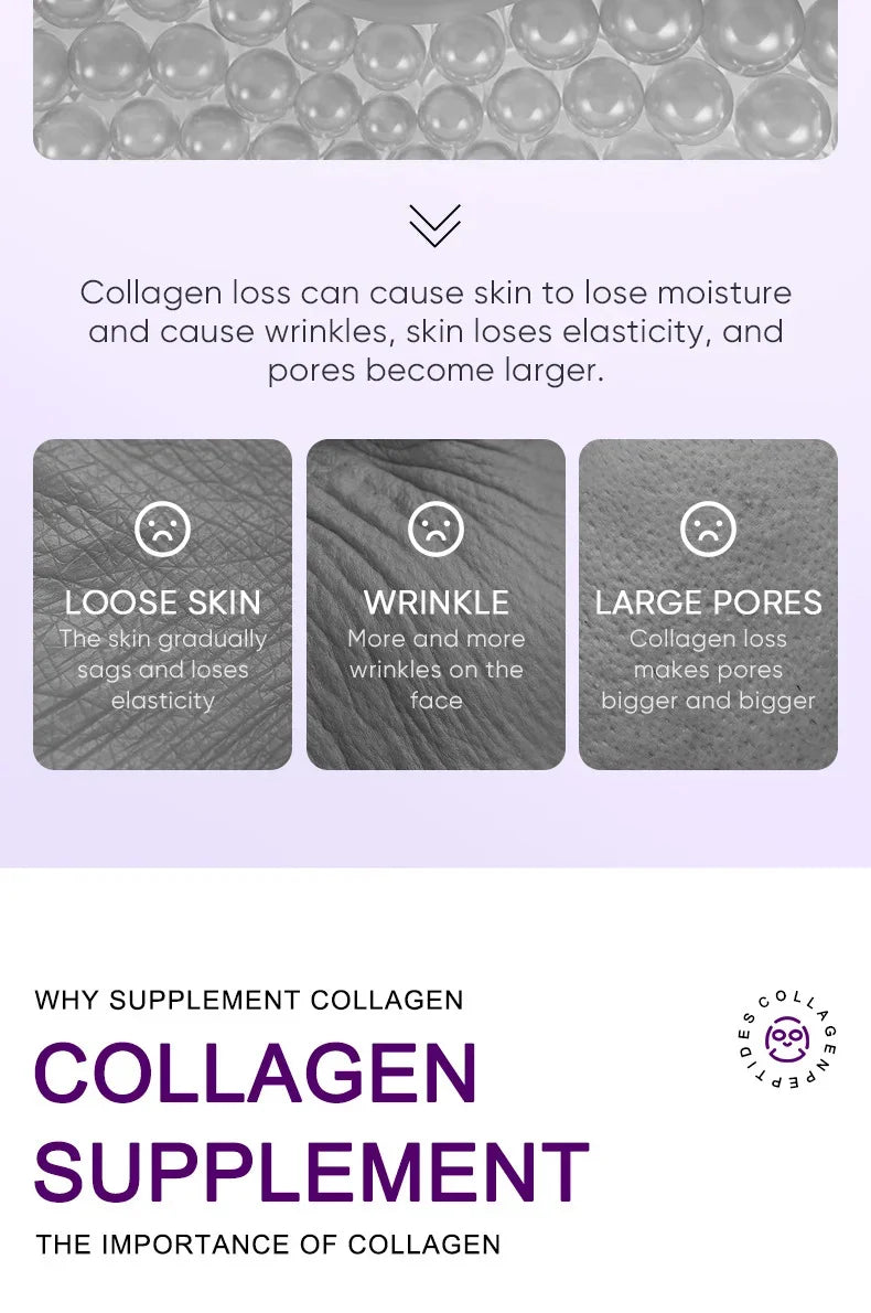 Collagen Anti Wrinkle Facial Mask Anti Aging Fade Fine Lines Firm Skin Moisturizing Brightening Smooth SkinCare Korean Cosmetics