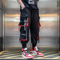 Trendy Men's Loose-fit Cargo Pants Autumn Winter Bell Bottoms Multiple Pockets Casual Style Street Dance Fashion