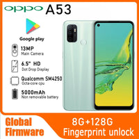 OPPO A53 LTE GSM Unlocked 6.5" 13MP Quadruple camera (Dual SIM)(Qualcomm SM4250)(White/Black/Blue Global) 5000mAh used phone