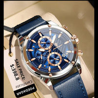 POEDAGAR Luxury Sports Man Wristwatch Military Quartz Men Watch Waterproof Luminous Chronograph Date Leather Men's Watches Reloj