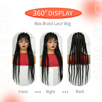 32INCH Cornrow Braided Wigs Synthetic Full Lace Braids Wig with Baby Hair Lace Frontal Knotless Braided Lace Wig for Black Women