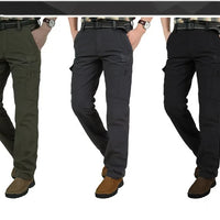 Winter Thick Pants Men Double Layer Fleece Cashmere Overalls High Quality Male Camouflage Trousers Warm Casual Cargo Pants