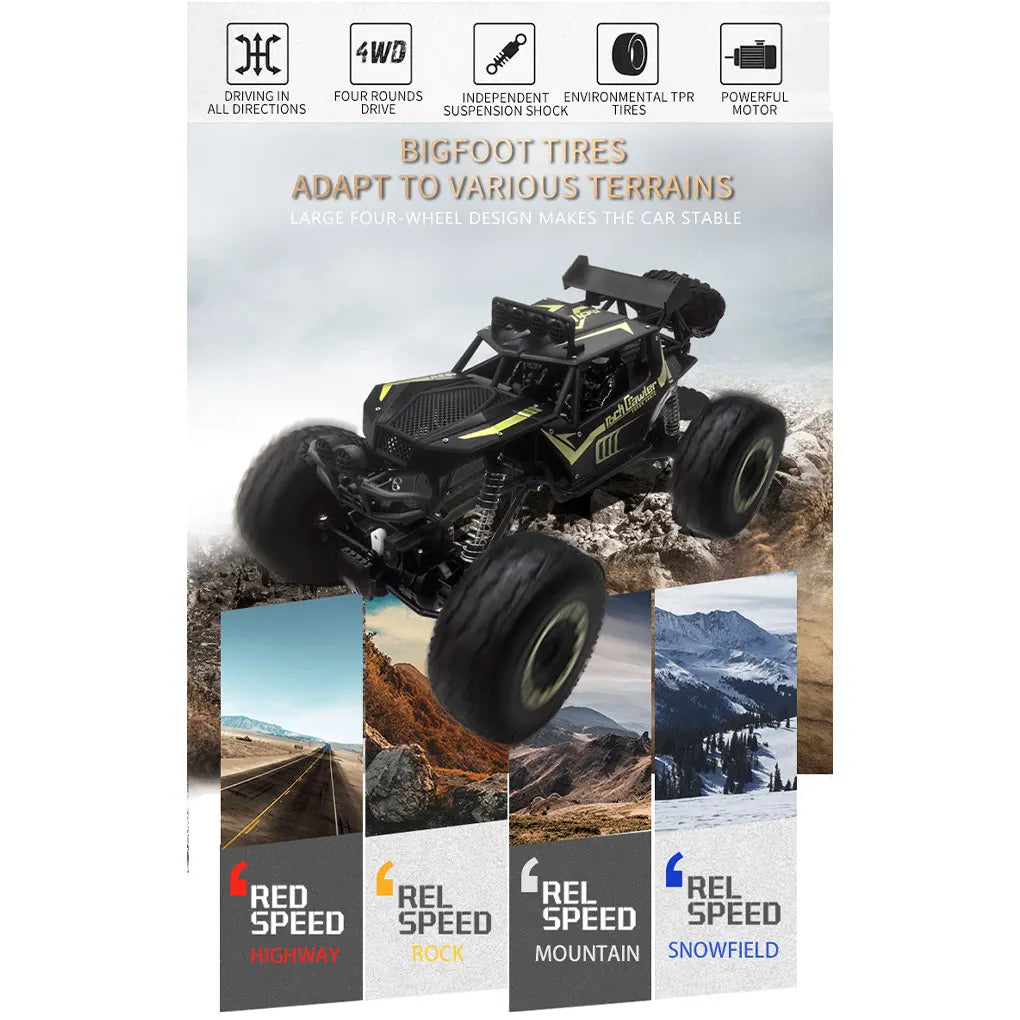 1/8 Large Rock Crawler RC Car 4×4 All Terrain RC Truck High -Speed RTR Alloy Off-Road Remote Control Car Children Toy Model