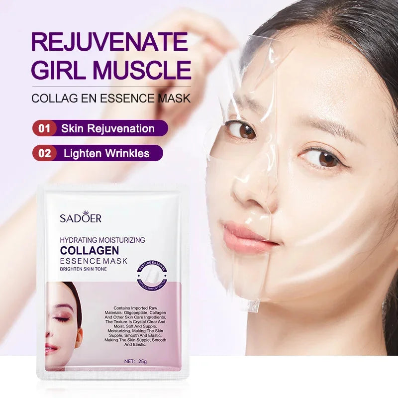 Collagen Anti Wrinkle Facial Mask Anti Aging Fade Fine Lines Firm Skin Moisturizing Brightening Smooth SkinCare Korean Cosmetics