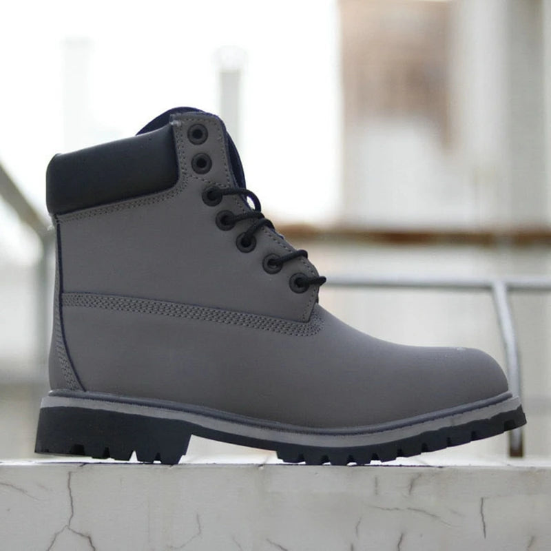 DOYUTIG Brand Split Leather Outdoor Boots For Men & Women Casual Couples Boots Fashion Mid Top Breathable Military Boots SG003