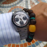 Vakuy Men's 38MM Quartz Watch Sweep Seconds Jinggong VK63A Chronograph Vintage Panda Di Men's Watch