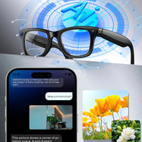 AI Smart Glasses 5 Million Pixels Recording Videos Photo Recognition Answer Translation 290mAh IP66 Waterproof Bluetooth Glasses
