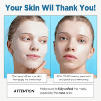 Bio Collagen Face Mask Shrink Deep Hydrating Overnight Mask Moisturizing Refreshing Brightening Face Skin Care 5Piece Set