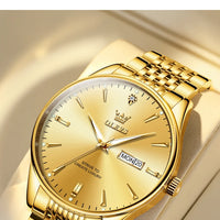 OLEVS Men's Watches Fashion Simple Calendar Week Luminous Waterproof  Steel Strap Man Watch Original Quartz Watches for Men 2929