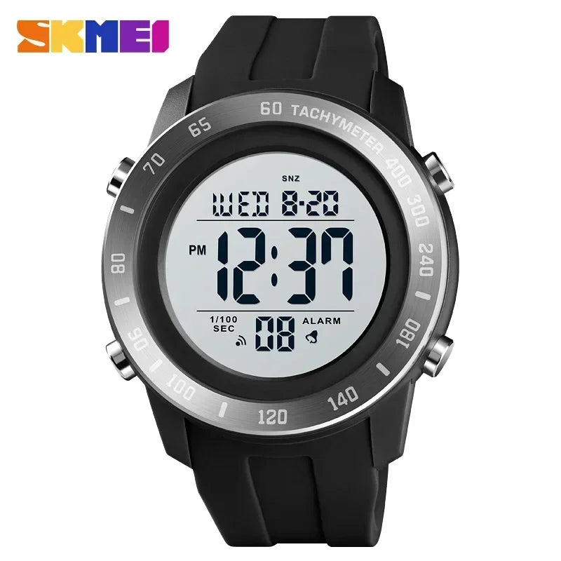 SKMEI 1524  2 Time LED Digital Wristwatches Mens Waterproof Chrono Count Down Male Hour montre homme Big Dial Sport Men Watch