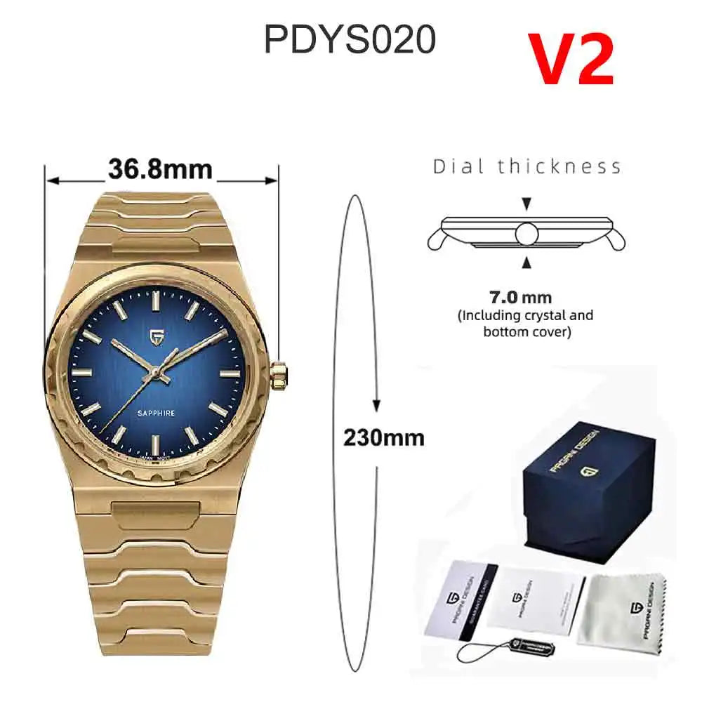 PAGANI DESIGN 2025 New Thin 7mm Fashion Men Quartz Watch V2 Stainless Steel Sapphire 10Bar Waterproof  C3 reloj hombre