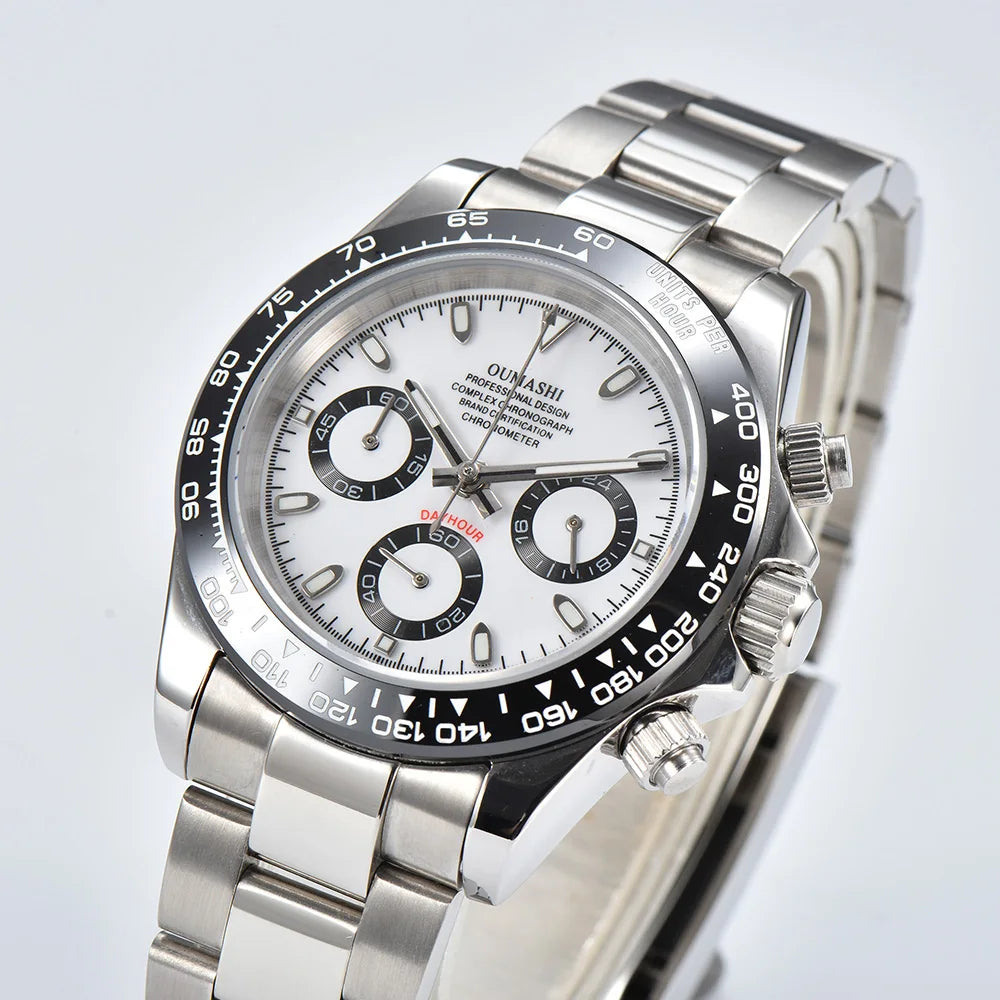 OUMASHI VK63 Man luxury panda watches Sports Quartz Watch Sapphire Stainless Steel Waterproof  Chronometer for vk63 Movement