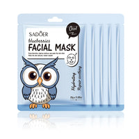 5pcs SADOER Cartoon Fresh Fruit Facial Mask Anti Wrinkle Moisturizing Soothing Brightening Hydrating Face Mask Skin Care