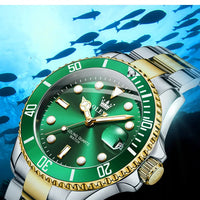 OLEVS 5885 Top Brand Classic Men's Quartz Watch Luminous Hands Calendar Display Stainless Steel Strap Waterproof Men's Watch