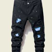 Men's Splash-Ink Patchwork Jeans