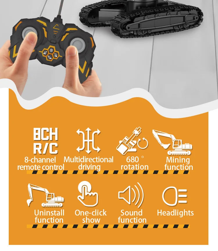 RC Car Children Toys Remote Control Car Toys For Boys Radio Control Excavator Dump Truck Bulldozer Electric car Kids Toys Gift