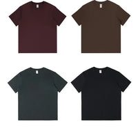 Men's 230g Heavy Cotton Short-sleeved T-shirt Men Pure Cotton Loose Solid Color Bottoming Shirt Trendy Man T-shirt Tops Clothes