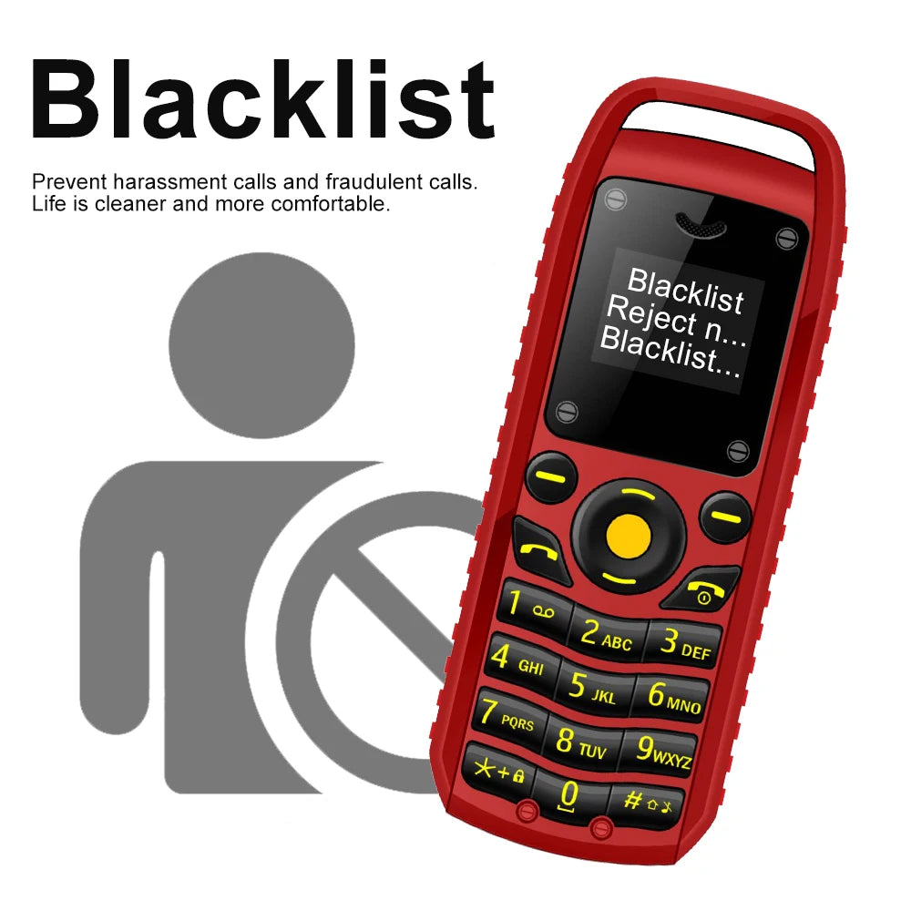 SERVO B25 Button Mini Mobile Phone 2 SIM Standby Bluetooth Dialing Surround Wear Blacklist Smallest Backup Cellphones for Sports