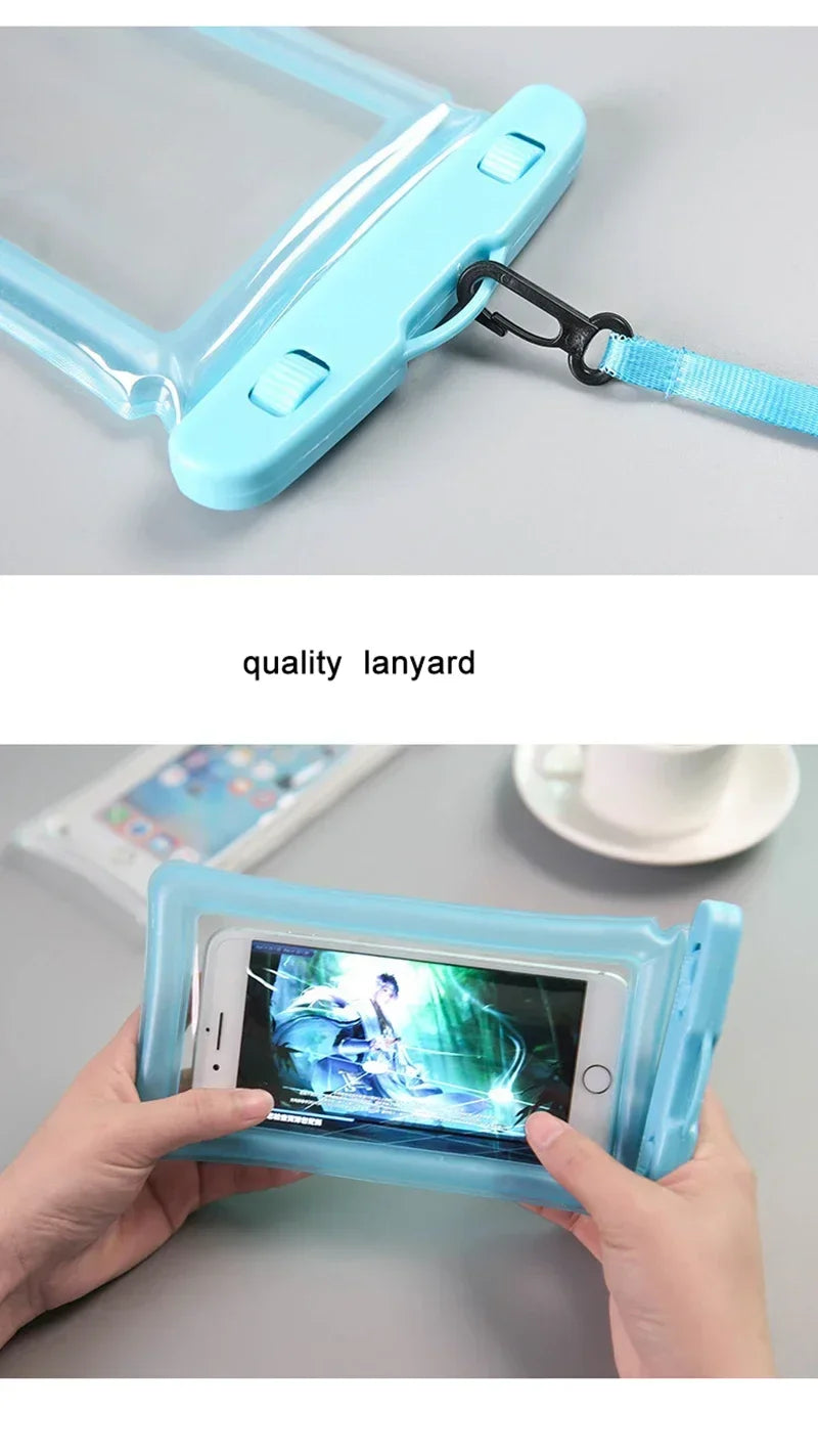 Waterproof Swimming Mobile Phone Cases Macron AirBag Hanging Neck Cases Diving Skiing Universal Phone Bag for All Phones 7 Inch