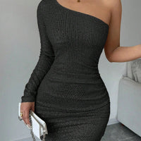 Women's Off Shoulder  Sequins Bodycon Dress, Elegant Fashion Short Dress for Party Club Dating Wear, Ladies Dress for All Season