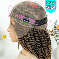 16" Full Lace Twisted Braided Wigs for Black Women Synthetic HD Lace Front Braids Wigs with Baby Hair Natural Lace Braiding Wigs