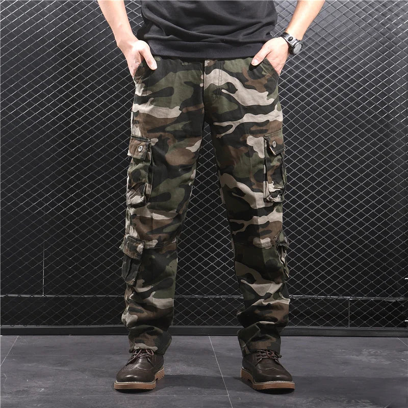 Camouflage Pants Men Hiking Pants Cargo Work Camo Outdoor Sports Trousers Hip Hop Streetwear Tactical Pants