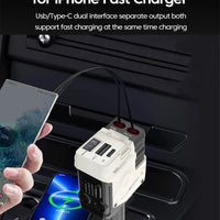 Elough 120W Car Charger Super Fast Flash Charge USB/Type C Multi Port Charger 4 in 1 Expansion Cable